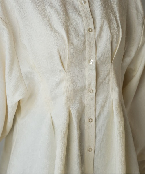 Bab（バブ）の「ジャガードタックシャツブラウス（シャツ/ブラウス・レディース・ホワイト系その他/グリーン/オフホワイト・M）」の22枚目の写真
