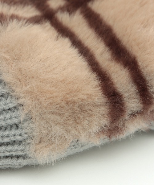 チチカカ（チチカカ）の「チェックボアハンドウォーマー（手袋・レディース・オリーブ/ブラック/グレー・FREE）」の12枚目の写真