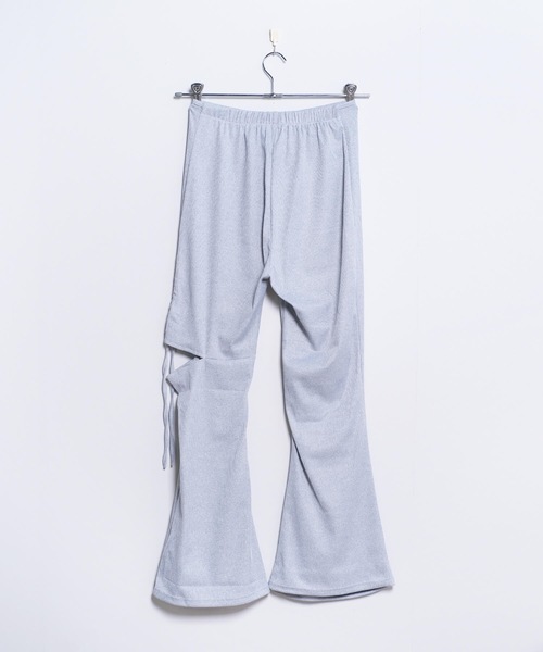 shopnikoniko(ショップニコニコ)の「ハイウエスト サイドカット フレアパンツ リボン レースアップ リブパンツ(その他パンツ・レディース・ブラック/グレー・フリー)」の13枚目の写真