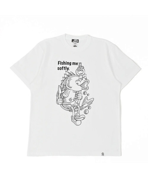 NOTHINKER(ノーシンカー)の「Fishing me softly T-shirt(Tシャツ/カットソー・メンズ・ブルー系その他/ホワイト/サンドベージュ・MEDIUM/X-LARGE/SMALL/LARGE/XX-LARGE)」の2枚目の写真