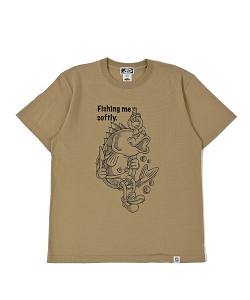 NOTHINKER(ノーシンカー)の「Fishing me softly T-shirt(Tシャツ/カットソー・メンズ・ブルー系その他/ホワイト/サンドベージュ・MEDIUM/X-LARGE/SMALL/LARGE/XX-LARGE)」の3枚目の写真