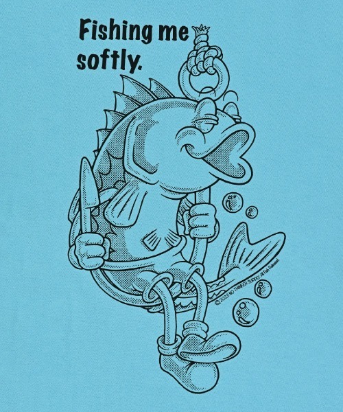 NOTHINKER(ノーシンカー)の「Fishing me softly T-shirt(Tシャツ/カットソー・メンズ・ブルー系その他/ホワイト/サンドベージュ・MEDIUM/X-LARGE/SMALL/LARGE/XX-LARGE)」の4枚目の写真