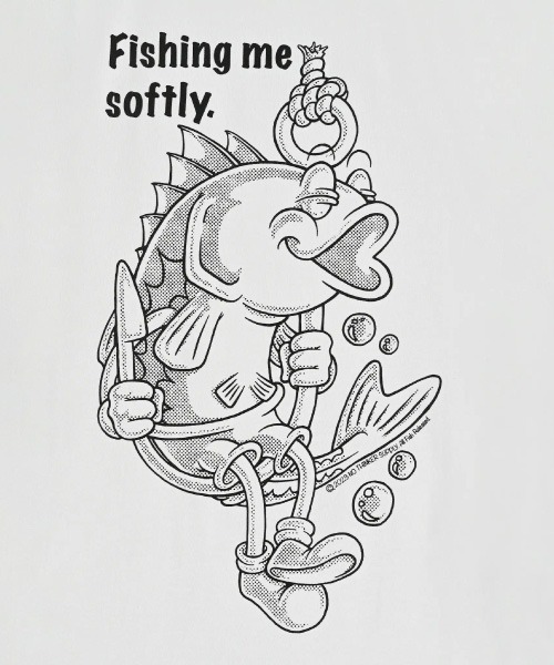 NOTHINKER(ノーシンカー)の「Fishing me softly T-shirt(Tシャツ/カットソー・メンズ・ブルー系その他/ホワイト/サンドベージュ・MEDIUM/X-LARGE/SMALL/LARGE/XX-LARGE)」の12枚目の写真