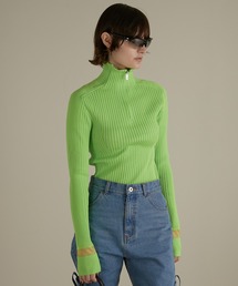 PRANK PROJECT | 【23WINTER PRE ORDER】シアートリムリブタートルニット / Sheer Trim Ribbed Turtle Knit(ニット/セーター)