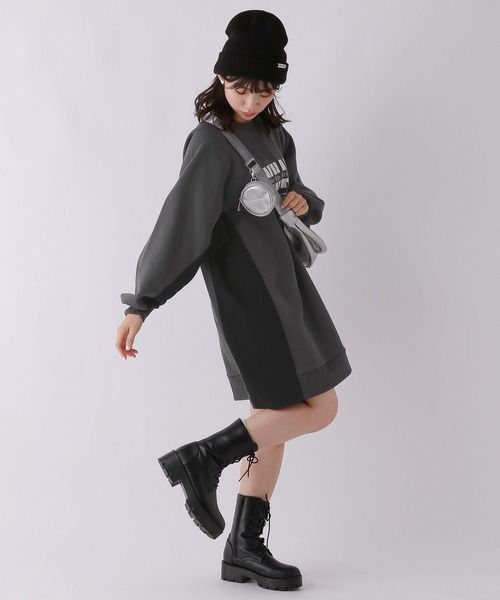 repipi armario（レピピ アルマリオ）の「【裏起毛】サイドハイショクワンピース（ワンピース・キッズ・スミクロ/グレー/ブルー・SMALL/MEDIUM/LARGE）」の6枚目の写真