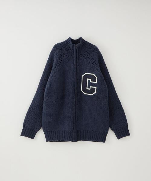CITEN（シテン）の「＜CITEN＞カウチン ロゴ ニット ジャケット（カーディガン/ボレロ・メンズ・ネイビー/ワインレッド・M/L）」の2枚目の写真