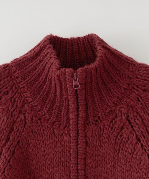CITEN（シテン）の「＜CITEN＞カウチン ロゴ ニット ジャケット（カーディガン/ボレロ・メンズ・ネイビー/ワインレッド・M/L）」の4枚目の写真