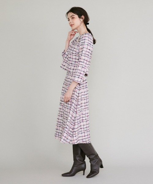 M Maglie le cassetto》ファンシーツイードペプラムブラウス