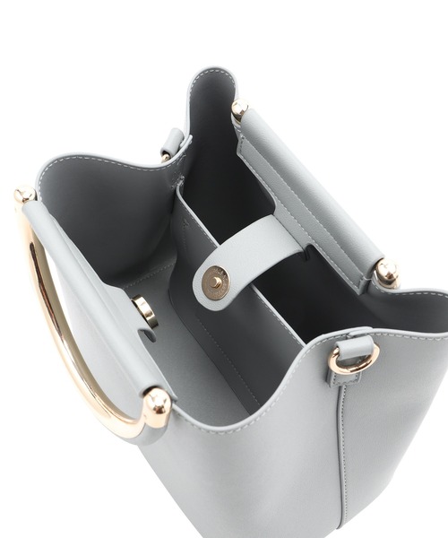 ROPE' PICNIC（ロペピクニック）の「Dメタルハンドル ミドルトート&ショルダーバッグ（ハンドバッグ・レディース・ブラック/ブルー系その他4/キナリ・FREE）」の18枚目の写真