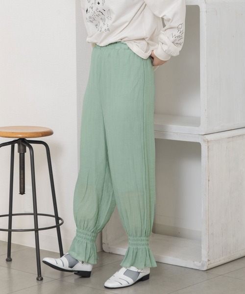 POU DOU DOU(プードゥドゥ)の「裾シャーリングフリルパンツ(その他パンツ・レディース・ブラック/ベージュ/ミント・3)」の1枚目の写真