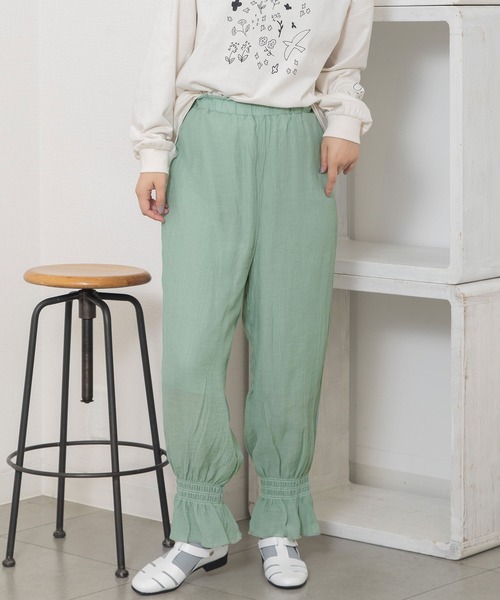 POU DOU DOU(プードゥドゥ)の「裾シャーリングフリルパンツ(その他パンツ・レディース・ブラック/ベージュ/ミント・3)」の13枚目の写真