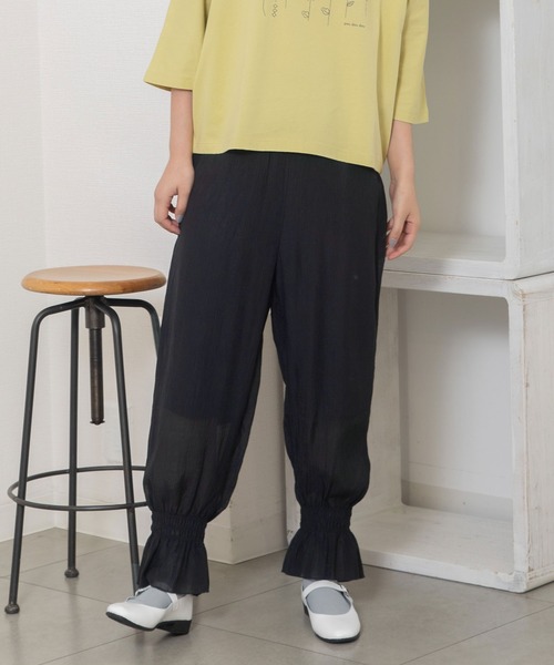 POU DOU DOU(プードゥドゥ)の「裾シャーリングフリルパンツ(その他パンツ・レディース・ブラック/ベージュ/ミント・3)」の16枚目の写真