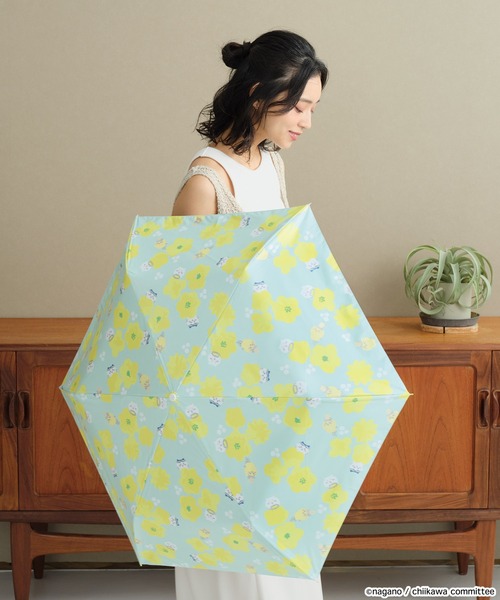 ☆ちいかわ 遮光花かんむり/ねむい ミニ（折りたたみ傘）｜Wpc