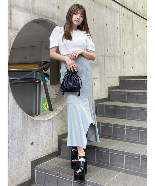 MURUA（ムルーア）の「ラメニットボールチェーンショルダーバッグ（ショルダーバッグ・レディース・グレー/ブラック/オレンジ/シルバー・FREE）」の9枚目の写真