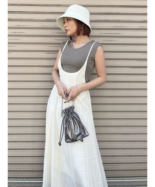 MURUA（ムルーア）の「ラメニットボールチェーンショルダーバッグ（ショルダーバッグ・レディース・グレー/ブラック/オレンジ/シルバー・FREE）」の12枚目の写真