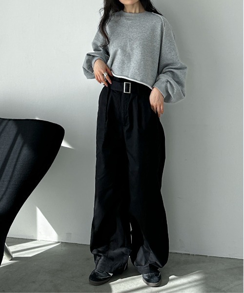 feepur（フェピュール）の「ベルテッドカーブチノパン（チノパンツ・レディース・ベージュ/ブラック・SMALL/MEDIUM）」の4枚目の写真