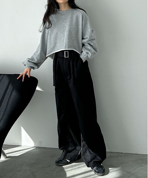 feepur（フェピュール）の「ベルテッドカーブチノパン（チノパンツ・レディース・ベージュ/ブラック・SMALL/MEDIUM）」の5枚目の写真