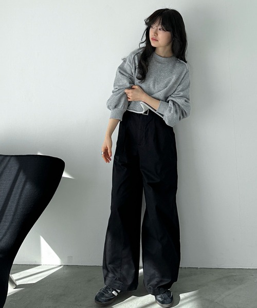 feepur（フェピュール）の「ベルテッドカーブチノパン（チノパンツ・レディース・ベージュ/ブラック・SMALL/MEDIUM）」の3枚目の写真