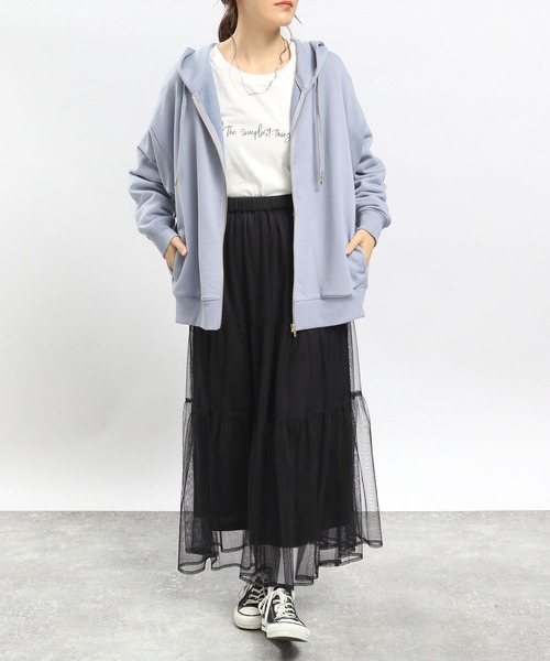 GLOBAL WORK Smile Seed Store（グローバルワーク スマイルシードストア）の「ティアードチュールスカート/996197（スカート・レディース・ベージュ/ブラック・MEDIUM/LARGE）」の3枚目の写真