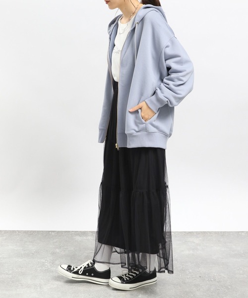 GLOBAL WORK Smile Seed Store（グローバルワーク スマイルシードストア）の「ティアードチュールスカート/996197（スカート・レディース・ベージュ/ブラック・MEDIUM/LARGE）」の4枚目の写真