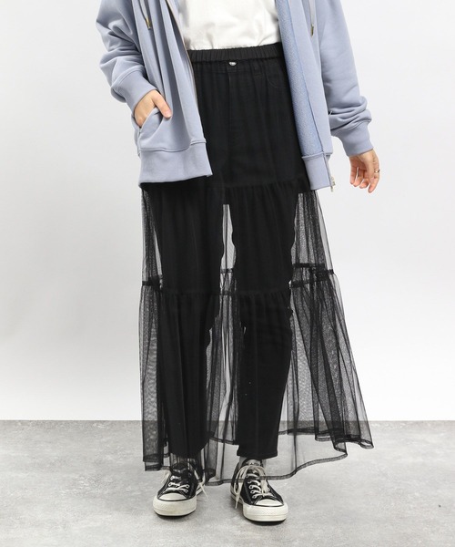GLOBAL WORK Smile Seed Store（グローバルワーク スマイルシードストア）の「ティアードチュールスカート/996197（スカート・レディース・ベージュ/ブラック・MEDIUM/LARGE）」の21枚目の写真