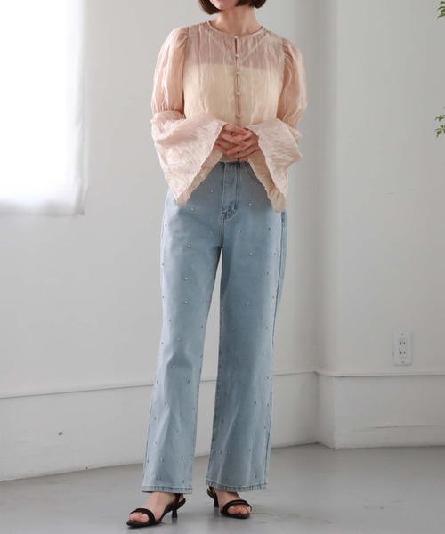 archives（アルシーヴ）の「リンクルシアー2wayブラウス（シャツ/ブラウス・レディース・オフホワイト/グレー/ベージュ・MEDIUM）」の19枚目の写真