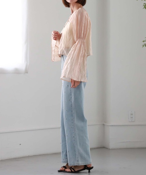 archives（アルシーヴ）の「リンクルシアー2wayブラウス（シャツ/ブラウス・レディース・オフホワイト/グレー/ベージュ・MEDIUM）」の20枚目の写真