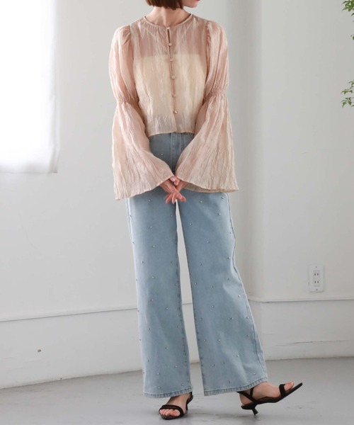 archives（アルシーヴ）の「リンクルシアー2wayブラウス（シャツ/ブラウス・レディース・オフホワイト/グレー/ベージュ・MEDIUM）」の22枚目の写真