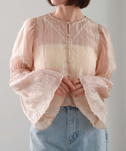 archives（アルシーヴ）の「リンクルシアー2wayブラウス（シャツ/ブラウス・レディース・オフホワイト/グレー/ベージュ・MEDIUM）」の15枚目の写真