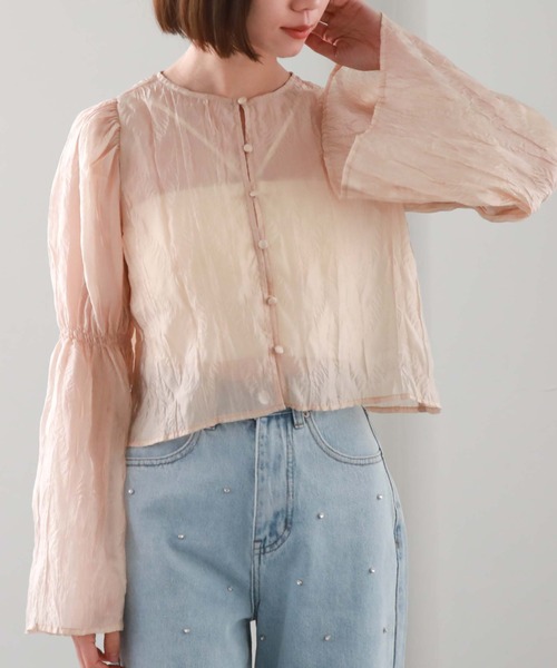 archives（アルシーヴ）の「リンクルシアー2wayブラウス（シャツ/ブラウス・レディース・オフホワイト/グレー/ベージュ・MEDIUM）」の18枚目の写真