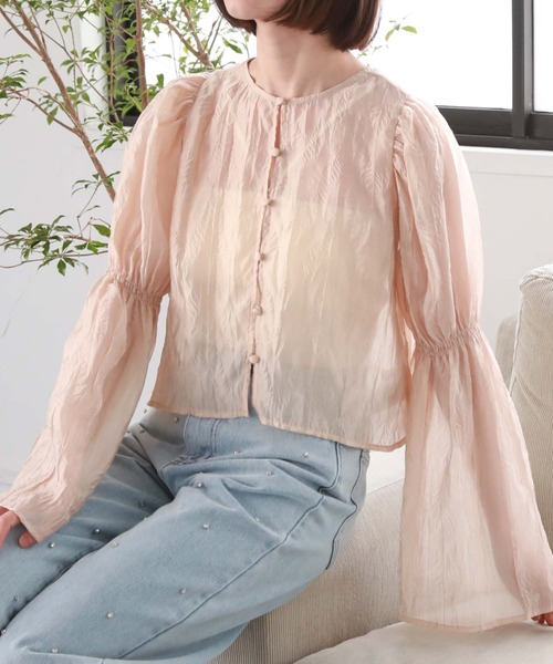 archives（アルシーヴ）の「リンクルシアー2wayブラウス（シャツ/ブラウス・レディース・オフホワイト/グレー/ベージュ・MEDIUM）」の14枚目の写真