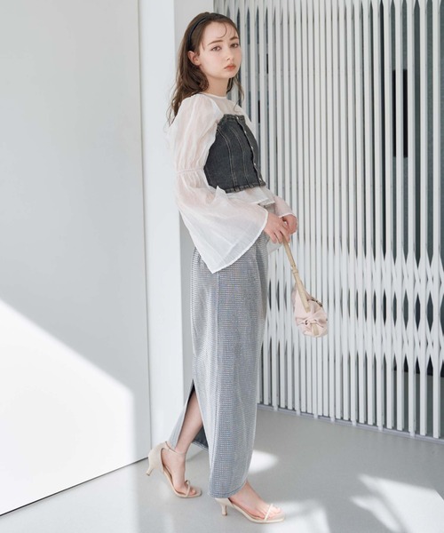 archives（アルシーヴ）の「リンクルシアー2wayブラウス（シャツ/ブラウス・レディース・オフホワイト/グレー/ベージュ・MEDIUM）」の10枚目の写真