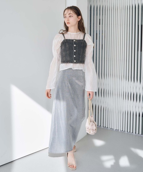 archives（アルシーヴ）の「リンクルシアー2wayブラウス（シャツ/ブラウス・レディース・オフホワイト/グレー/ベージュ・MEDIUM）」の12枚目の写真