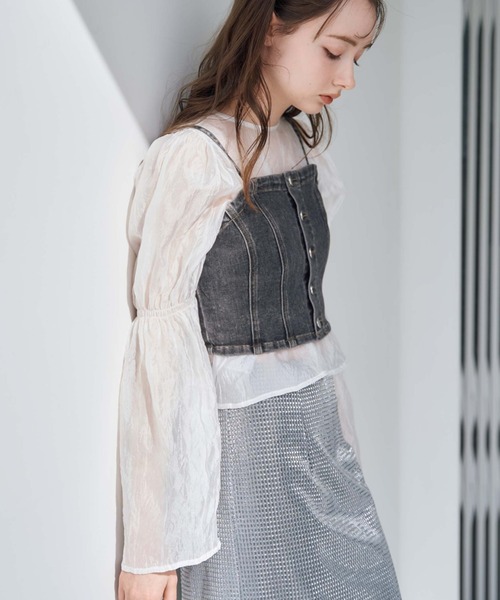 archives（アルシーヴ）の「リンクルシアー2wayブラウス（シャツ/ブラウス・レディース・オフホワイト/グレー/ベージュ・MEDIUM）」の8枚目の写真