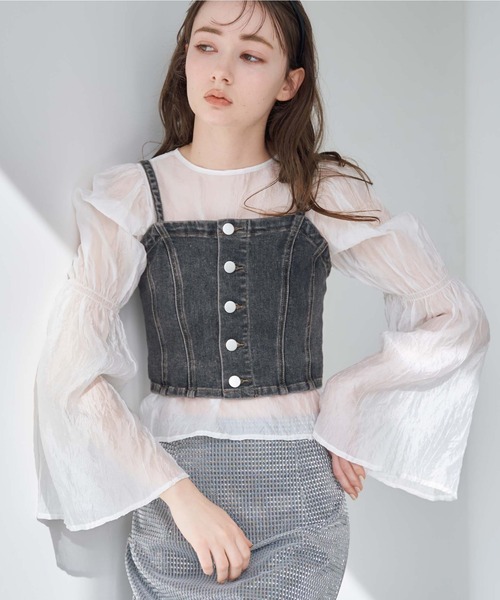 archives（アルシーヴ）の「リンクルシアー2wayブラウス（シャツ/ブラウス・レディース・オフホワイト/グレー/ベージュ・MEDIUM）」の5枚目の写真