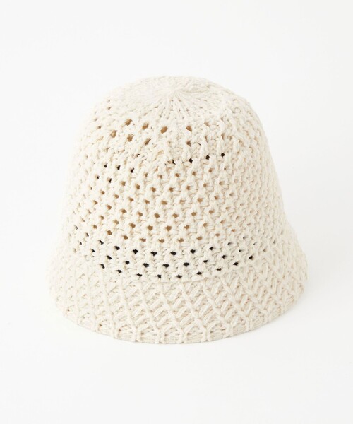 green label relaxing（グリーンレーベルリラクシング）の「レースアミクロシェ ハット（ハット・レディース・オフホワイト/ブラック・FREE）」の11枚目の写真