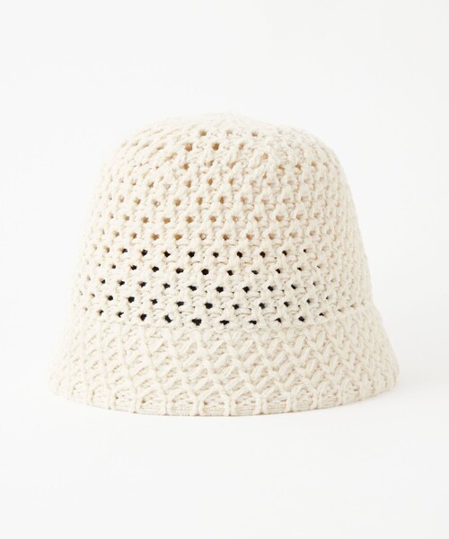 green label relaxing（グリーンレーベルリラクシング）の「レースアミクロシェ ハット（ハット・レディース・オフホワイト/ブラック・FREE）」の12枚目の写真