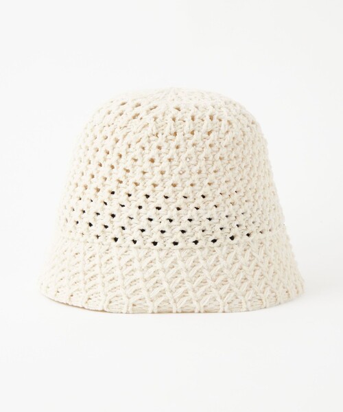 green label relaxing（グリーンレーベルリラクシング）の「レースアミクロシェ ハット（ハット・レディース・オフホワイト/ブラック・FREE）」の13枚目の写真