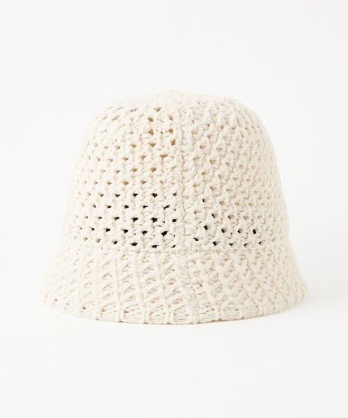 green label relaxing（グリーンレーベルリラクシング）の「レースアミクロシェ ハット（ハット・レディース・オフホワイト/ブラック・FREE）」の14枚目の写真