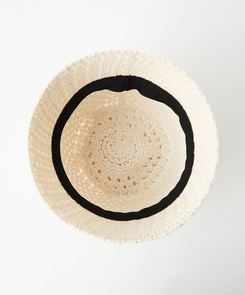 green label relaxing（グリーンレーベルリラクシング）の「レースアミクロシェ ハット（ハット・レディース・オフホワイト/ブラック・FREE）」の16枚目の写真