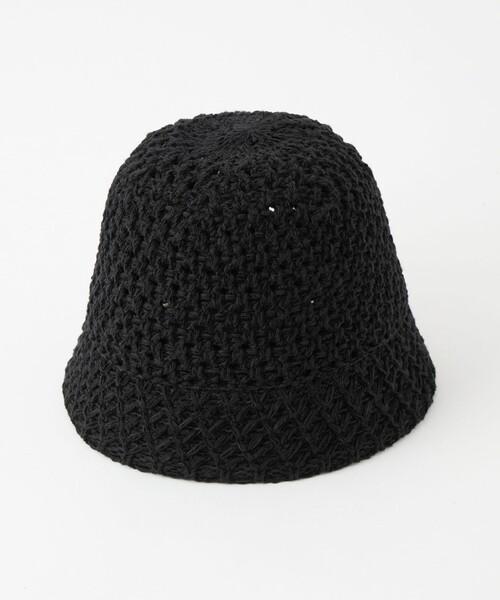 green label relaxing（グリーンレーベルリラクシング）の「レースアミクロシェ ハット（ハット・レディース・オフホワイト/ブラック・FREE）」の18枚目の写真