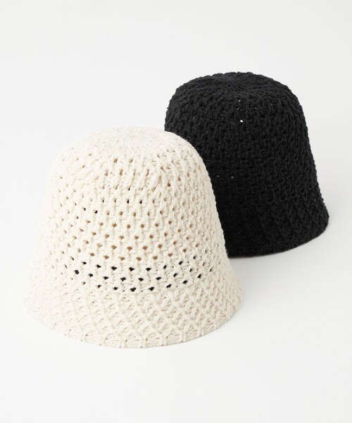 green label relaxing（グリーンレーベルリラクシング）の「レースアミクロシェ ハット（ハット・レディース・オフホワイト/ブラック・FREE）」の21枚目の写真