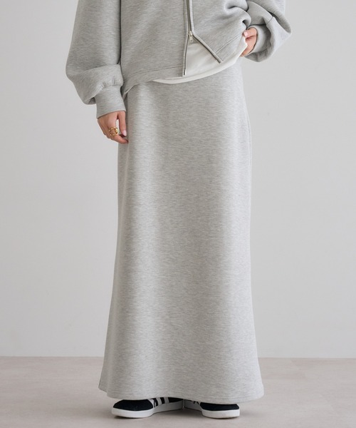 Bonjour Sagan（ボンジュールサガン）の「ダンボールフレアロングスカート（スカート・レディース・ライトグレー/ブラック/チャコールグレー・FREE）」の2枚目の写真