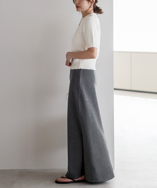 Bonjour Sagan（ボンジュールサガン）の「ダンボールフレアロングスカート（スカート・レディース・ライトグレー/ブラック/チャコールグレー・FREE）」の4枚目の写真