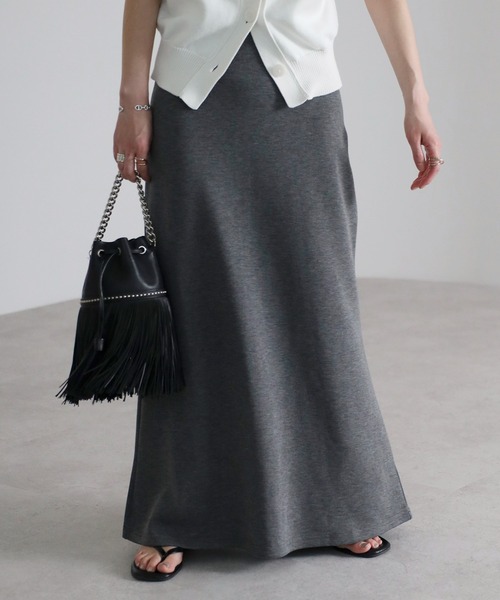 Bonjour Sagan（ボンジュールサガン）の「ダンボールフレアロングスカート（スカート・レディース・ライトグレー/ブラック/チャコールグレー・FREE）」の8枚目の写真