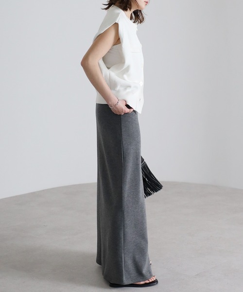 Bonjour Sagan（ボンジュールサガン）の「ダンボールフレアロングスカート（スカート・レディース・ライトグレー/ブラック/チャコールグレー・FREE）」の14枚目の写真