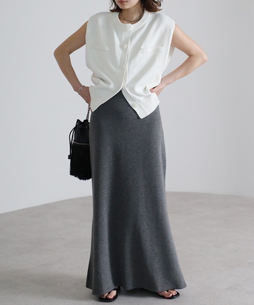 Bonjour Sagan（ボンジュールサガン）の「ダンボールフレアロングスカート（スカート・レディース・ライトグレー/ブラック/チャコールグレー・FREE）」の16枚目の写真