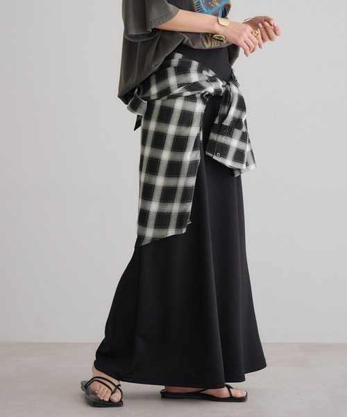 Bonjour Sagan（ボンジュールサガン）の「ダンボールフレアロングスカート（スカート・レディース・ライトグレー/ブラック/チャコールグレー・FREE）」の20枚目の写真