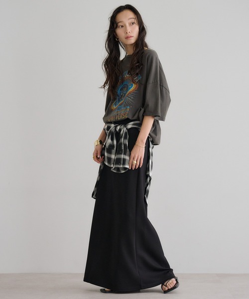 Bonjour Sagan（ボンジュールサガン）の「ダンボールフレアロングスカート（スカート・レディース・ライトグレー/ブラック/チャコールグレー・FREE）」の21枚目の写真