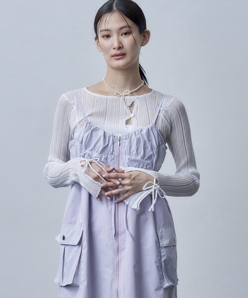 Firsthand(ファーストハンド)の「Firsthand/ファーストハンド シアーアシメスリットニット / シアーニット(ニット/セーター・レディース・ベージュ/ホワイト/ブラック・FREE)」の14枚目の写真